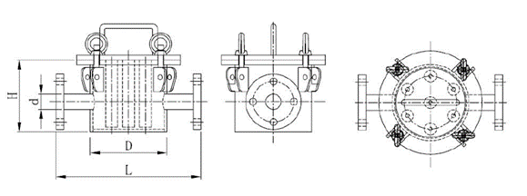 Liquid Magnetic Separator Flange nz diagram