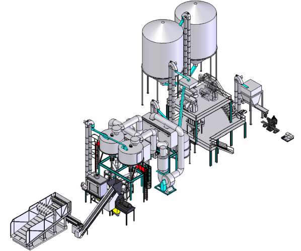 Conceptual 3D Wood Waste Chip Shaving Pelleting Plant Design nz Example 1